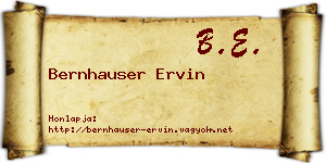 Bernhauser Ervin névjegykártya